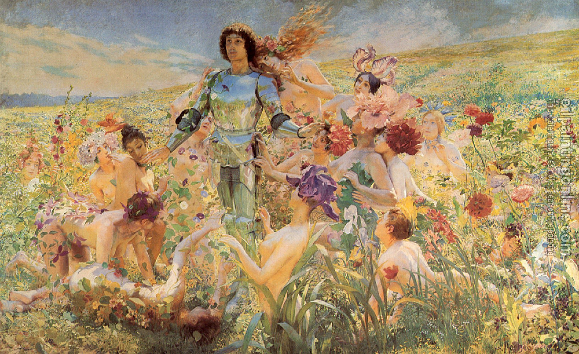 Georges Antoine Rochegrosse - The Knight of the Flowers